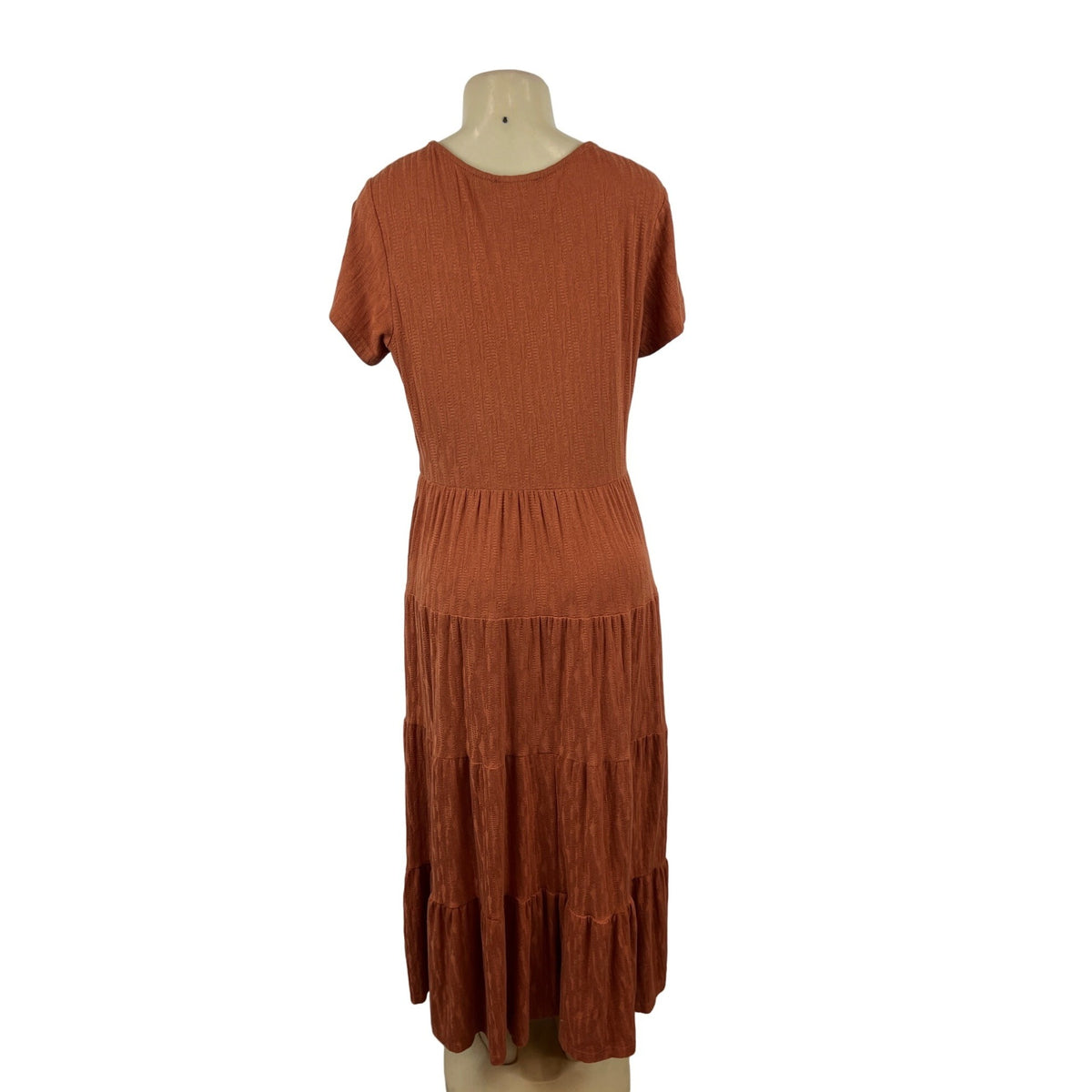 Chelsea & Theodore Womens Rust Brown Midi Brown Shirt Dress Sz L