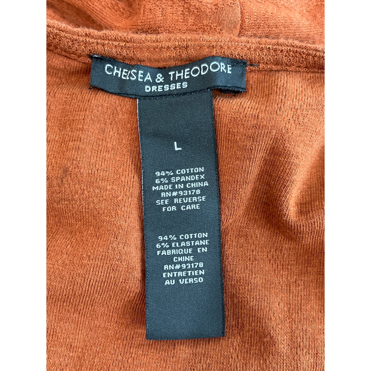 Chelsea & Theodore Womens Rust Brown Midi Brown Shirt Dress Sz L