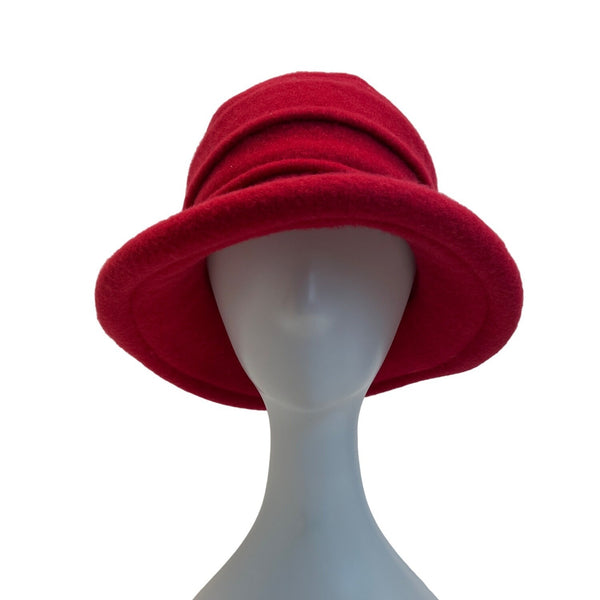 Scala Collezione Womens Red Wool Bucket Hat By SCALA - One Size