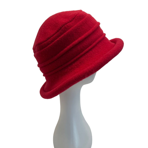 Scala Collezione Womens Red Wool Bucket Hat By SCALA - One Size