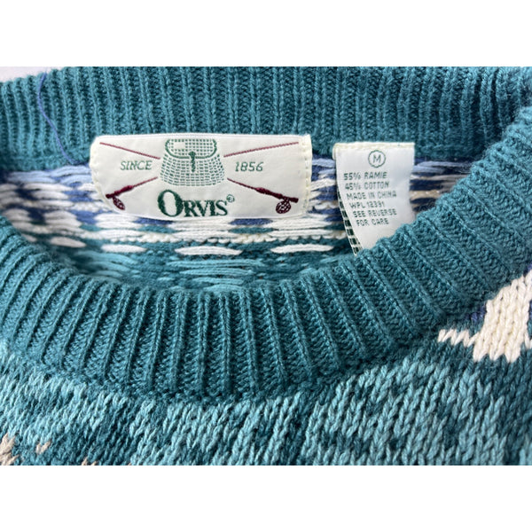 Orvis Women’s Green Knitted Sweater Sz M