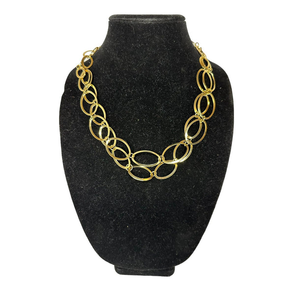 Gold Tone two strand Circle Necklace - 20in