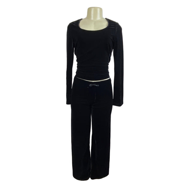 Pajamagram Long Sleeve Blouse with Black Pants Size S/M