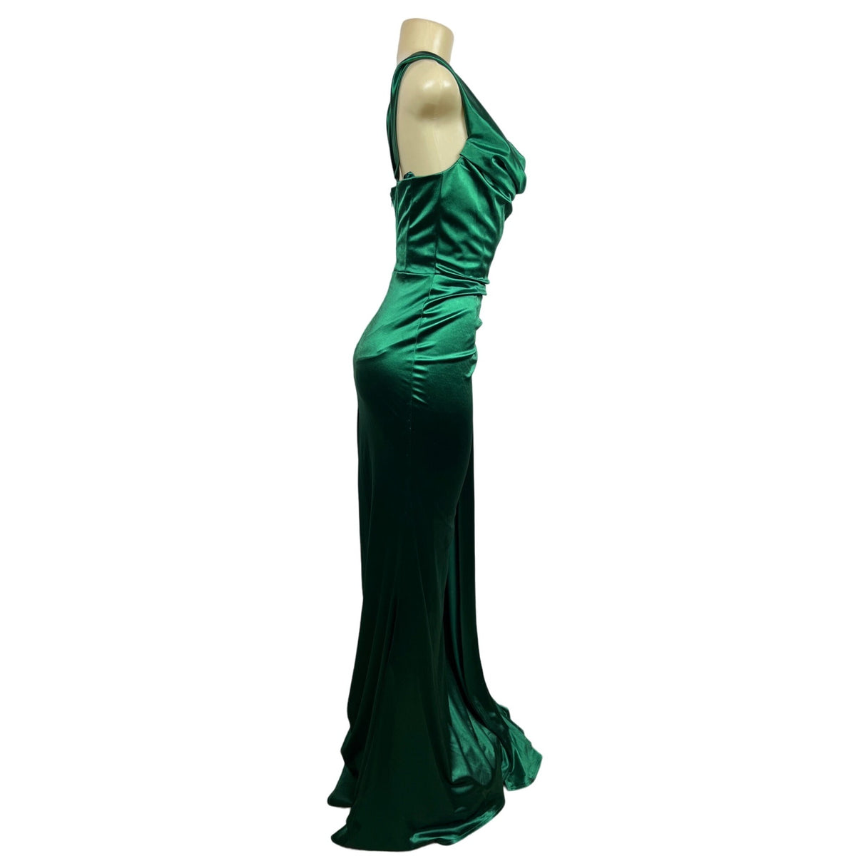 Moda Glam Women’s Green Long Evening Haltered Dress Sz 10