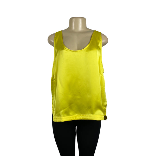 Loft Womens Yellow Scoop Neckline Sleeveless Pullover Blouse Sz XL - New