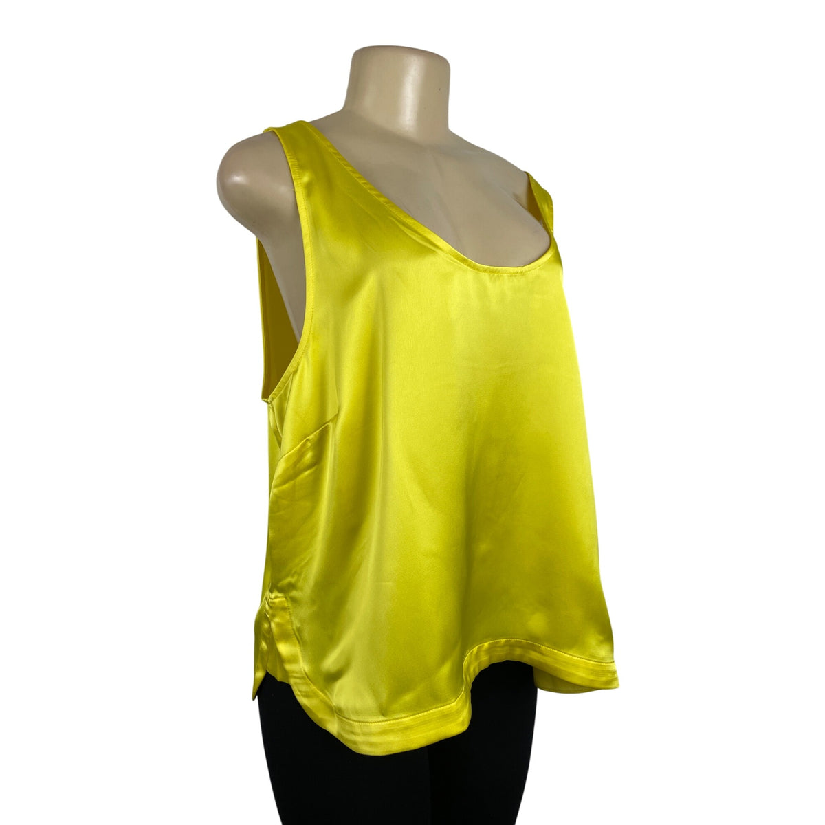 Loft Womens Yellow Scoop Neckline Sleeveless Pullover Blouse Sz XL - New