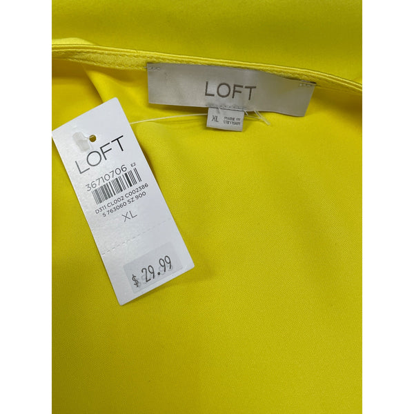 Loft Womens Yellow Scoop Neckline Sleeveless Pullover Blouse Sz XL - New