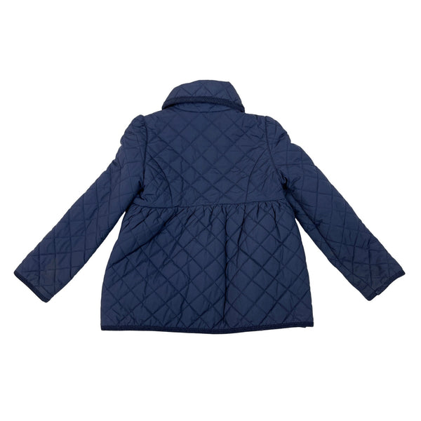 Polo Ralph Lauren Girls Quilted Navy Blue Jacket With Gold Snap Buttons Size 6X