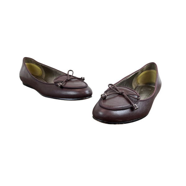 Brooks Brothers Womens Wine Red Leather Flats Size 10