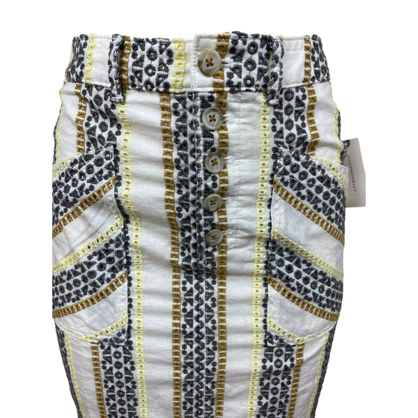 Anthropologie Womens Striped & Patterned Button-Front Knee-Length Skirt Sz 4-New