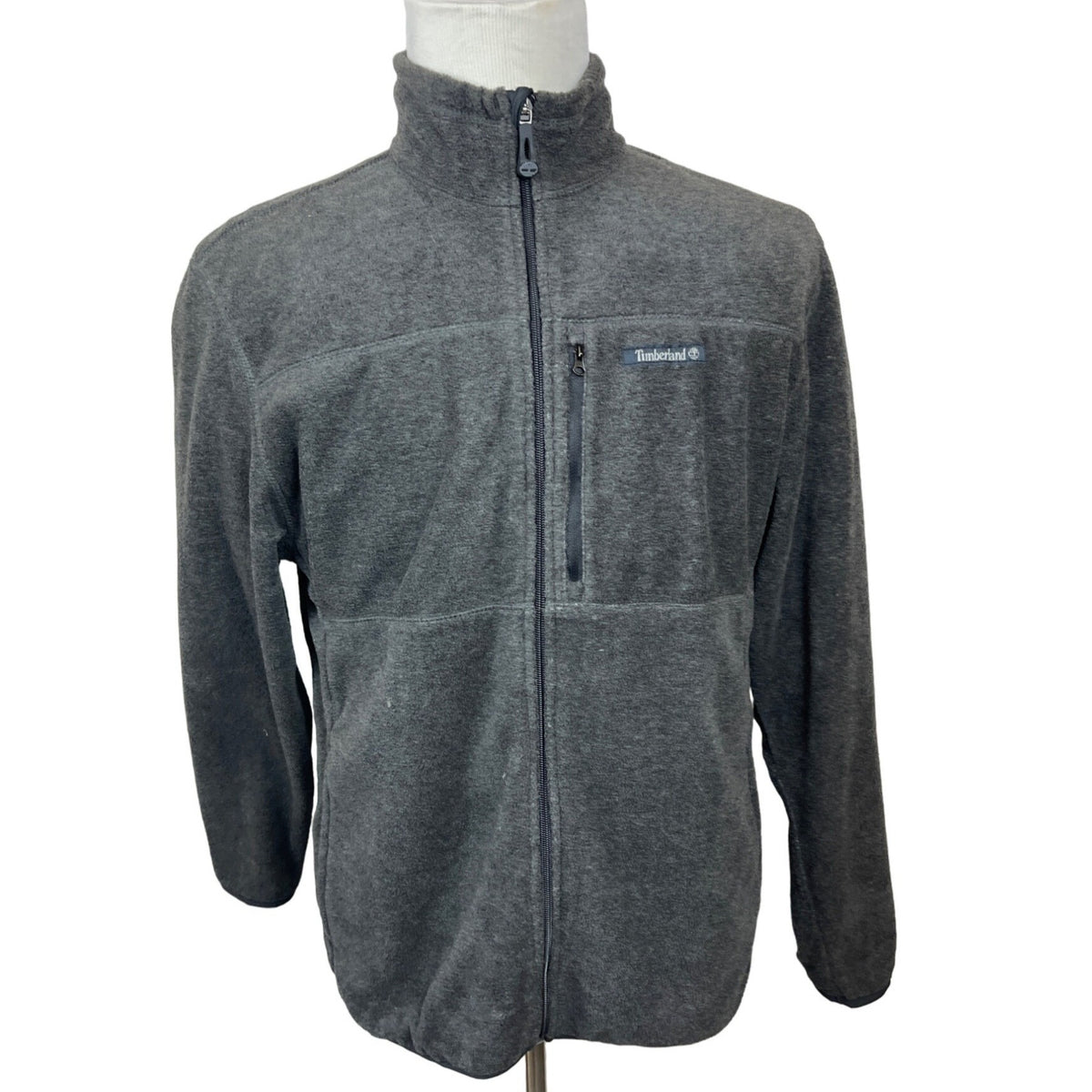 Timberland Men's Grey Mock Neck Pockets Full Zip Fleece Jacket Sz M NWT