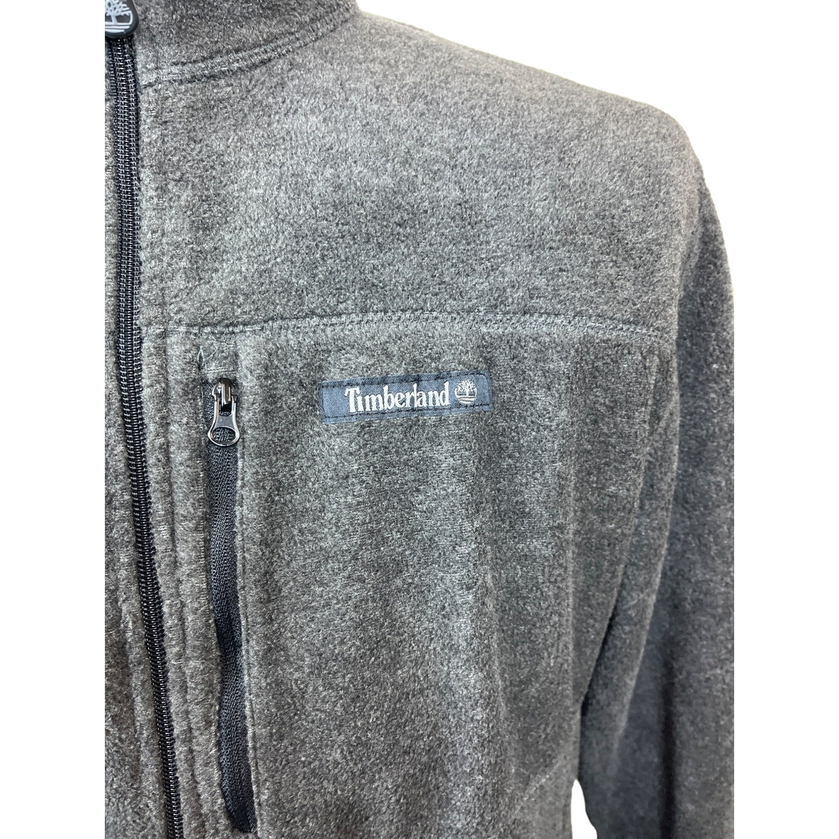 Timberland Men's Grey Mock Neck Pockets Full Zip Fleece Jacket Sz M NWT