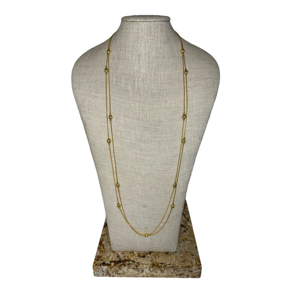 Vintage Anne Klein Gold Tone Necklace - 37in