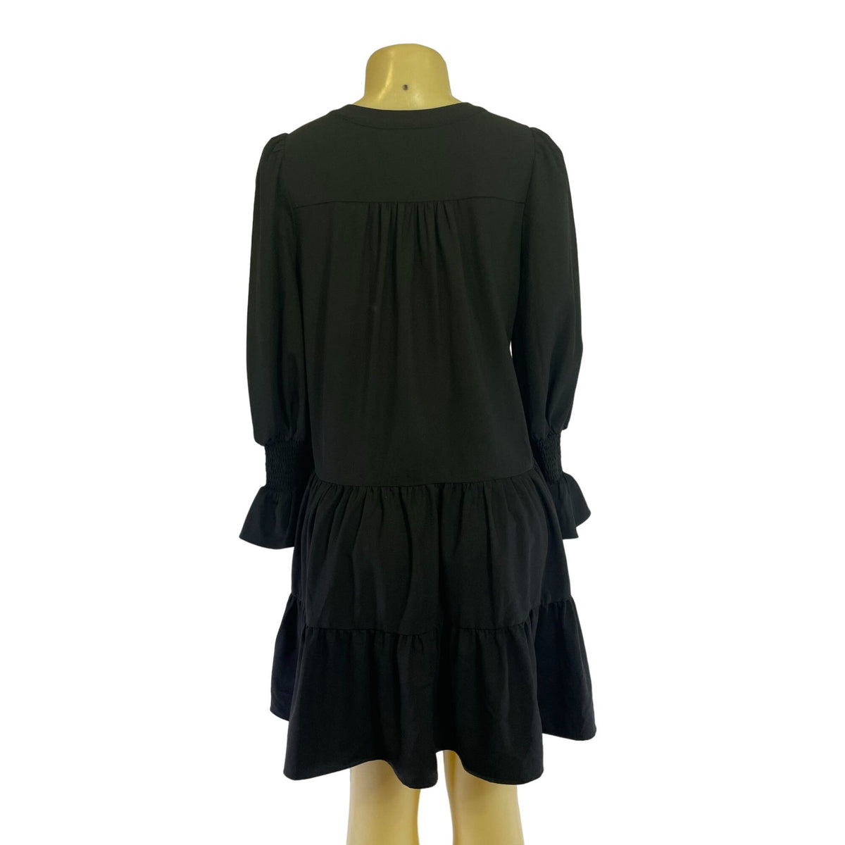 NWT Pomander Place BOHO Long Sleeve V-Neck Size Small Black Women's Dress