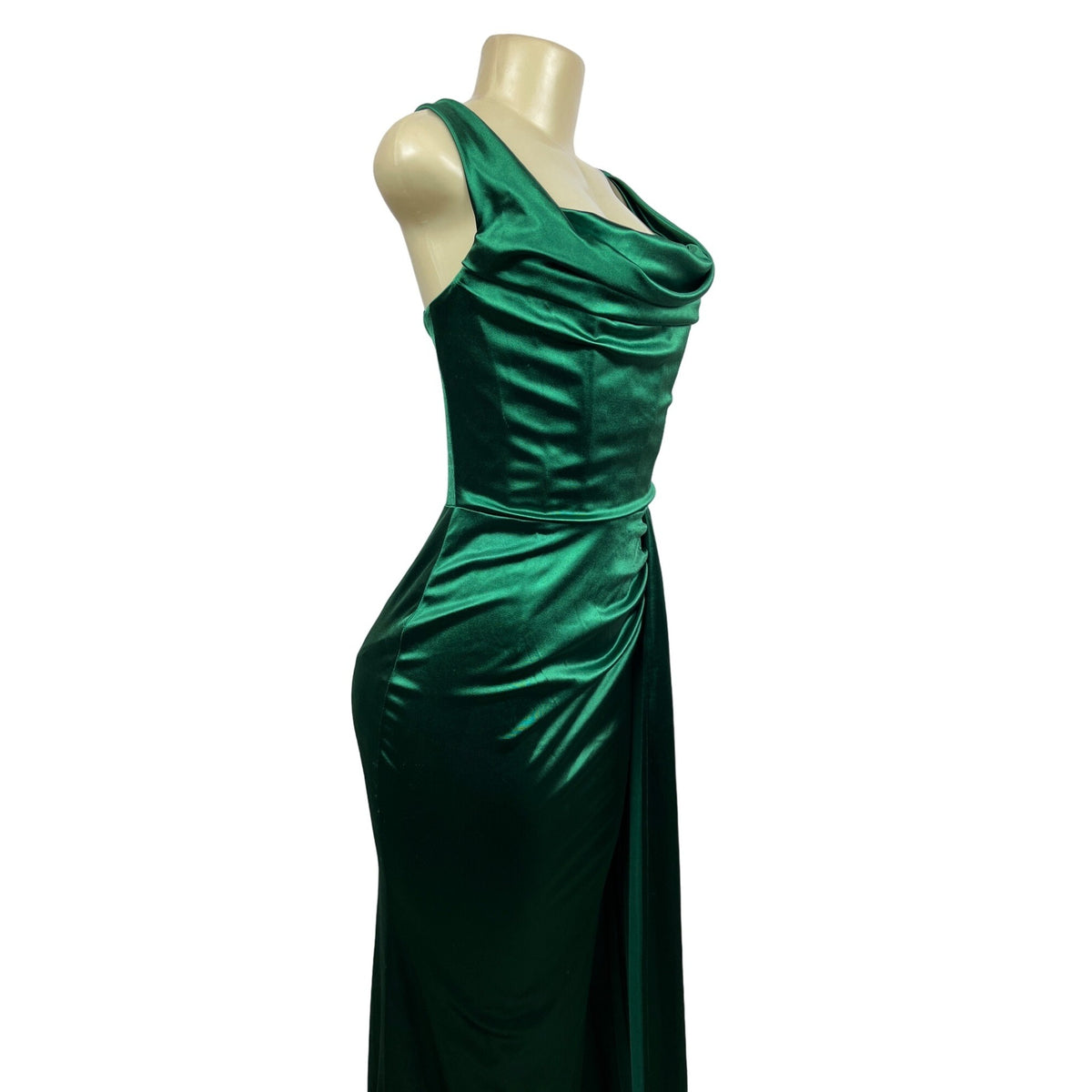 Moda Glam Women’s Green Long Evening Haltered Dress Sz 10