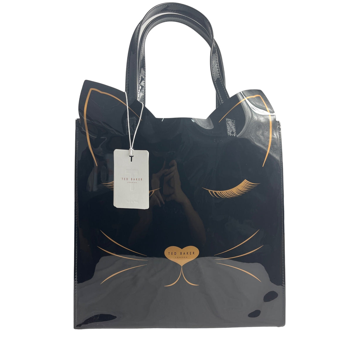 Ted Baker Women's Black Linear Cat Icon Shoulder Bag Sz L - NWT