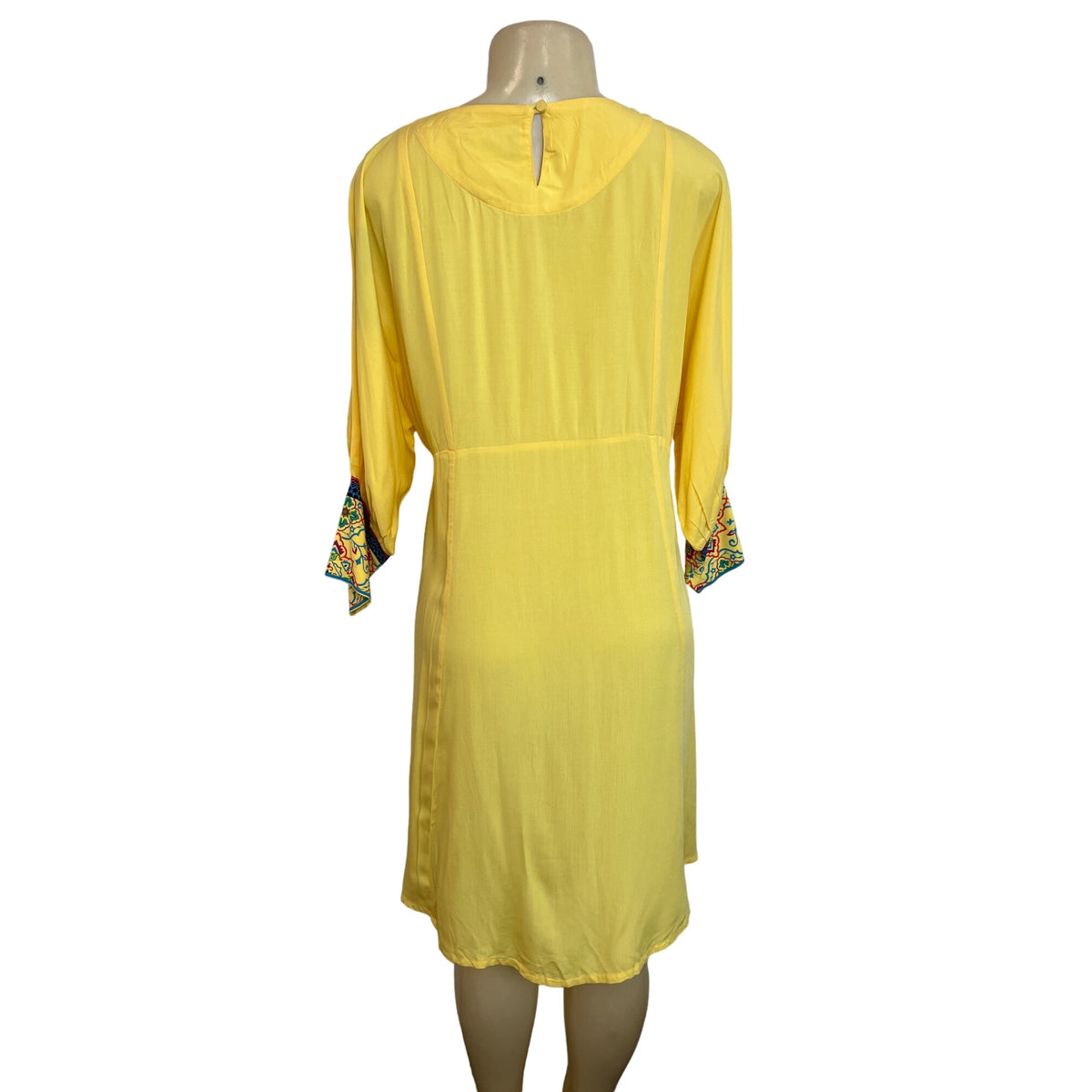 Sailor Women's Yellow Woven Long Kurti Dress Sz L - NWT