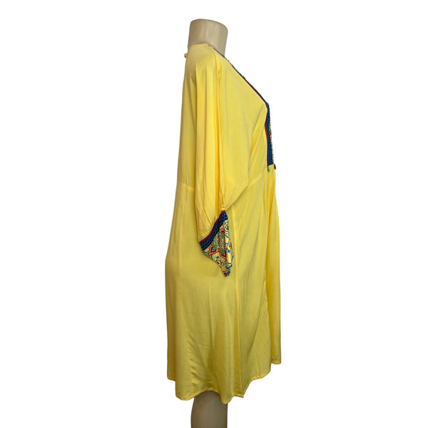 Sailor Women's Yellow Woven Long Kurti Dress Sz L - NWT