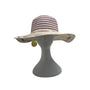 J Hats Striped Womens Purple and White Wide Brim Sun Hat - New