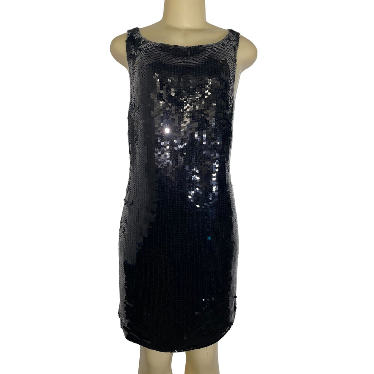 NWT Banana Republic Sequin Embellished Girly Glam Black Mini Dress Size 12P