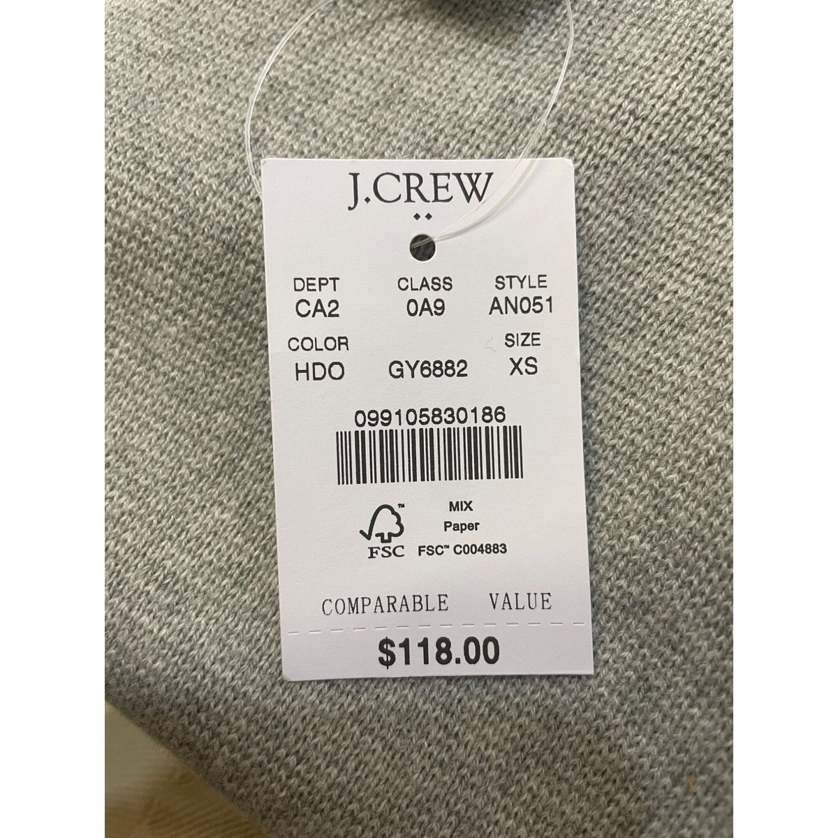 NWT J.Crew Cardigan Cotton Boho Light Grey Size XS Women's Sweater