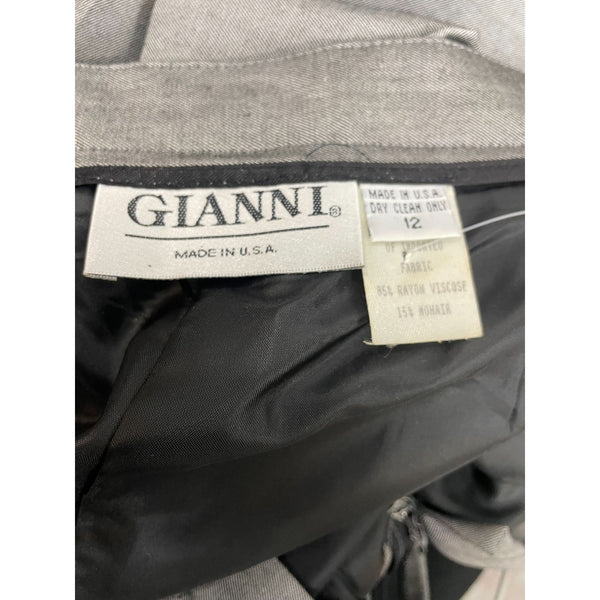 Gianni Women's Silver Pleated Dress Pants Sz 12 (EUR 42) - NWT