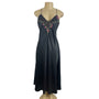 Victoria Secret Women's Floral Art Black night gown With Robe Set Sz S - NWT