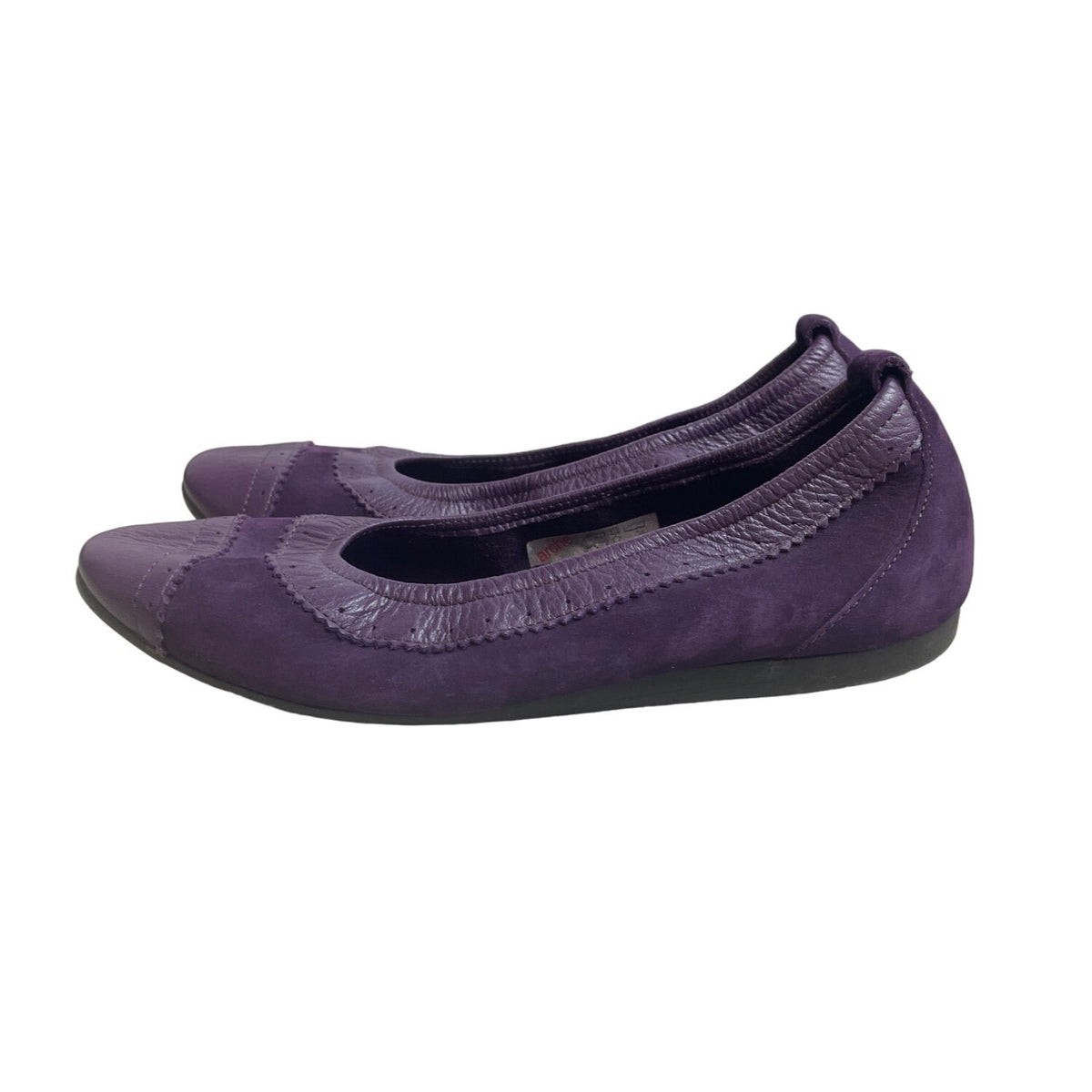 Arche Women's Purple Leather Almond Cape Toe Flats Sz 39 (US 9)