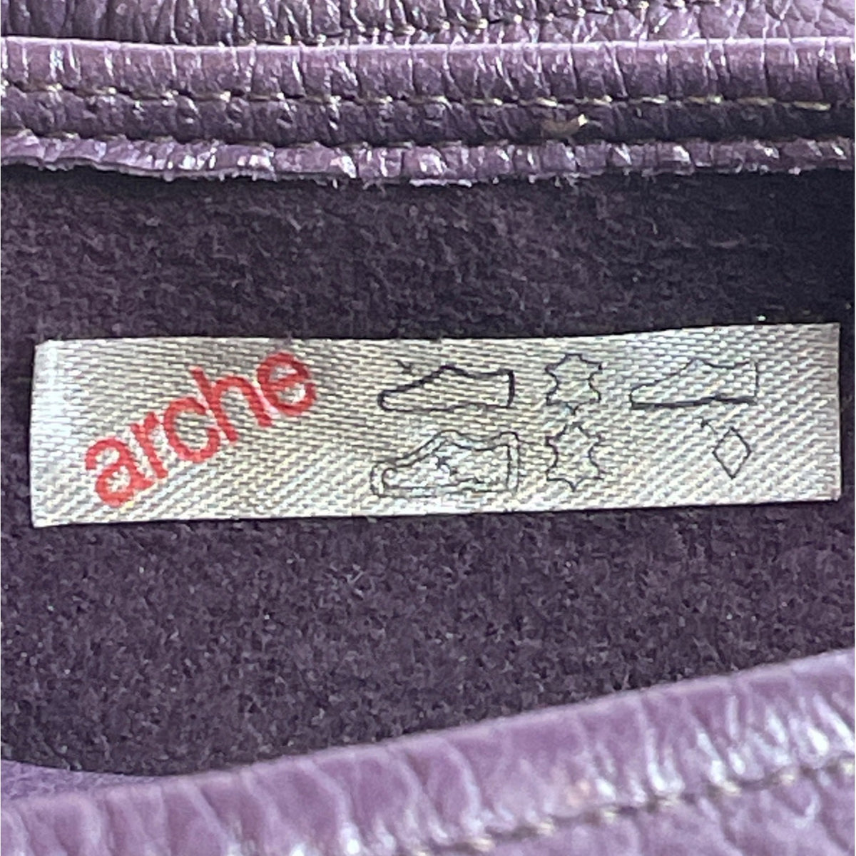 Arche Women's Purple Leather Almond Cape Toe Flats Sz 39 (US 9)