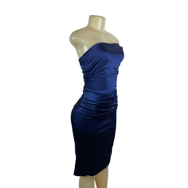 Nicole Hiller Collection Strapless Navy Blue Cocktail Dress Size 4