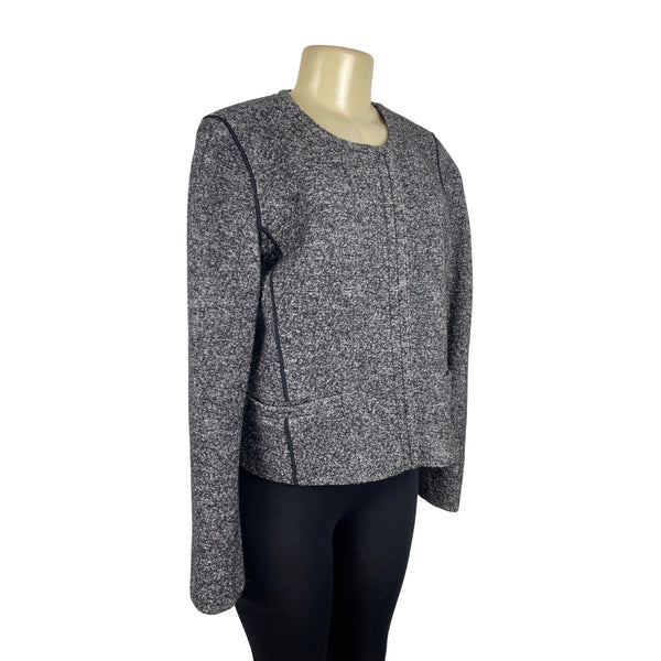 Loft Womens Gray Textured KnitLong Sleeve Jacket Size 2