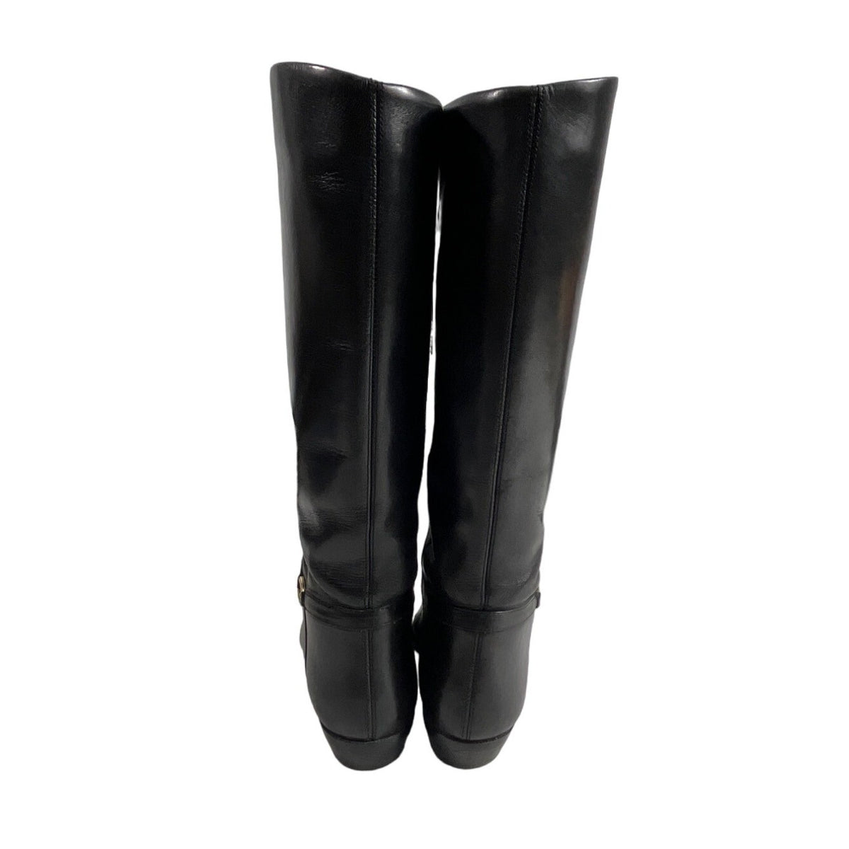 Nine West Women's Black Leather High Calf Boots Sz 7M