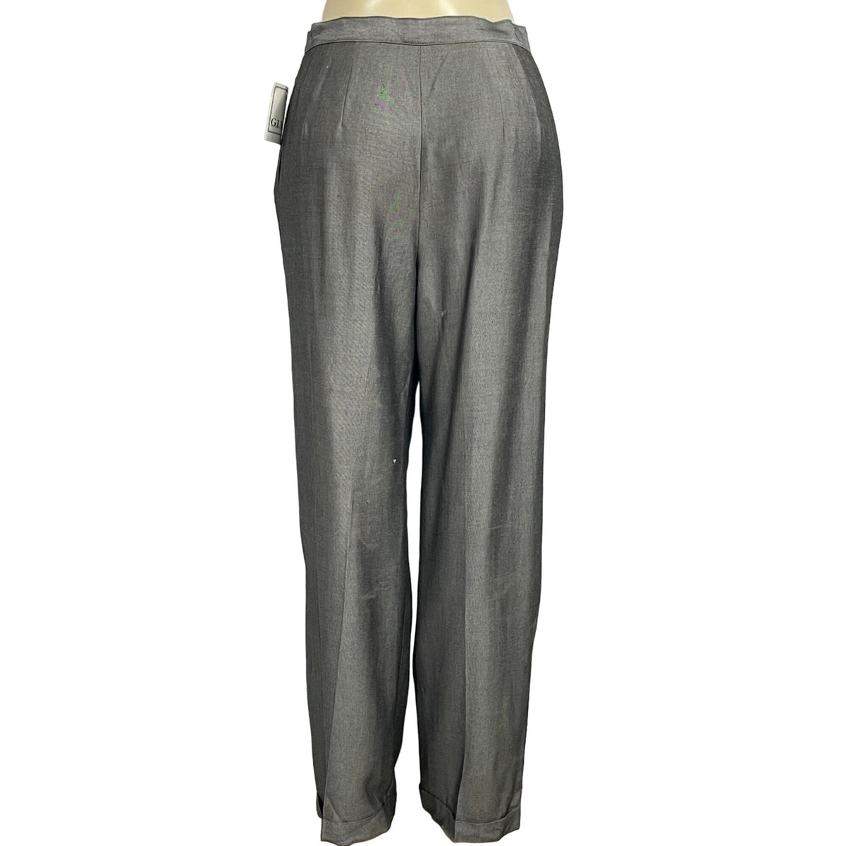 Gianni Women's Silver Pleated Dress Pants Sz 12 (EUR 42) - NWT