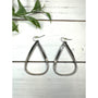 Teardrop Silver Tone Hoop Earrings