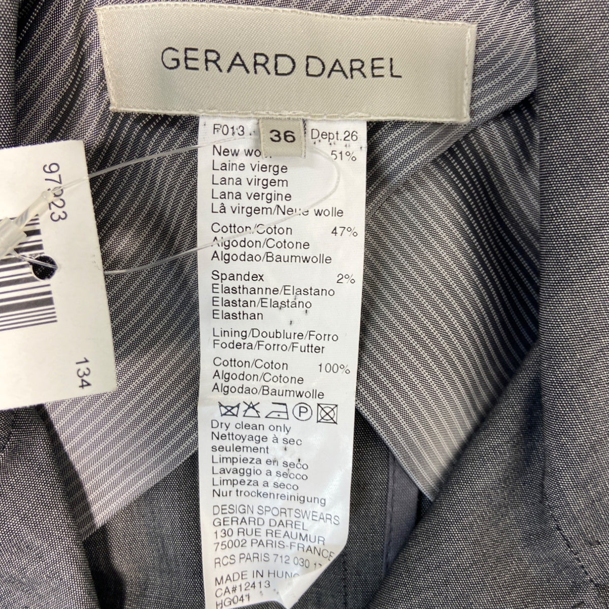 Gerard Darel Women's Grey Double Breasted Blazer Sz 36 (US 6) - NWT