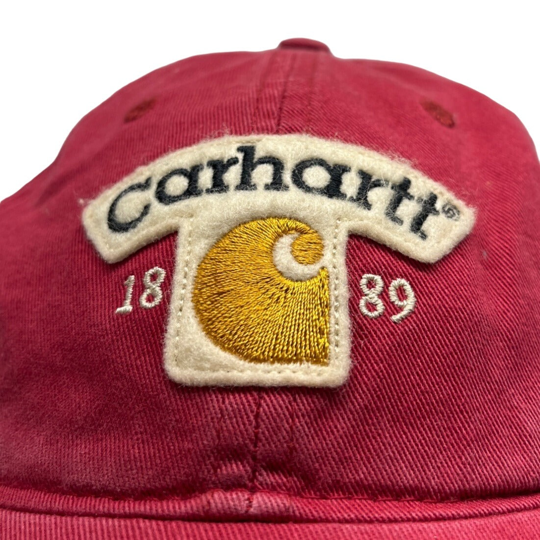 Carhartt Men's Red  Signature Logo Adjustable strap Dad Hat