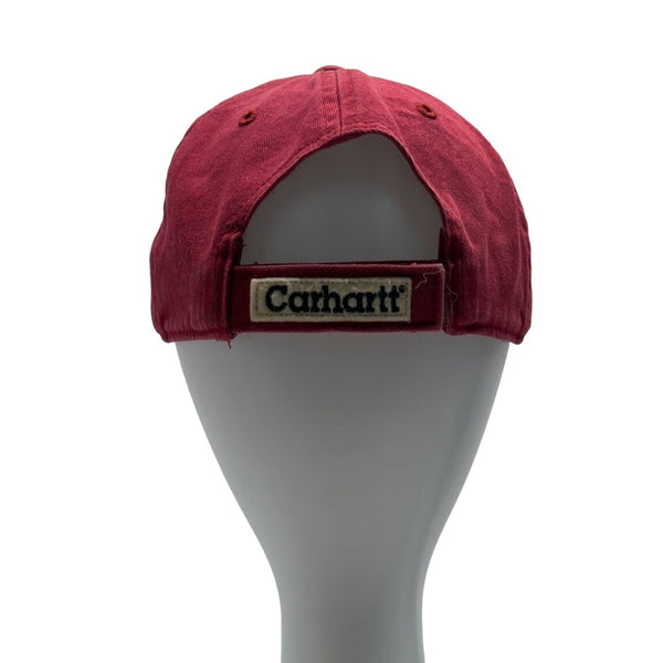 Carhartt Men's Red  Signature Logo Adjustable strap Dad Hat