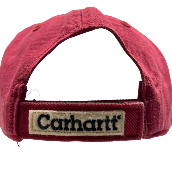 Carhartt Men's Red  Signature Logo Adjustable strap Dad Hat