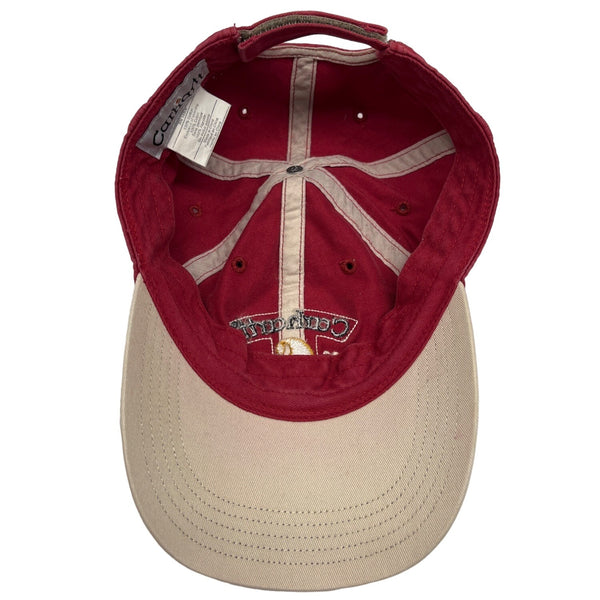 Carhartt Men's Red  Signature Logo Adjustable strap Dad Hat