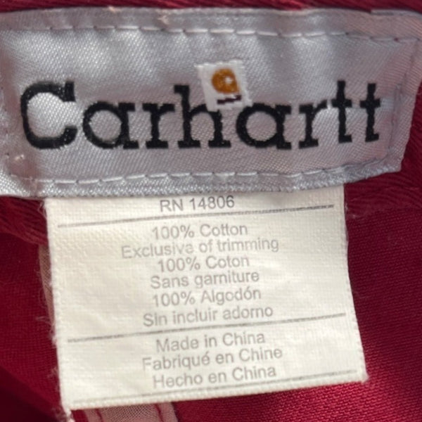 Carhartt Men's Red  Signature Logo Adjustable strap Dad Hat