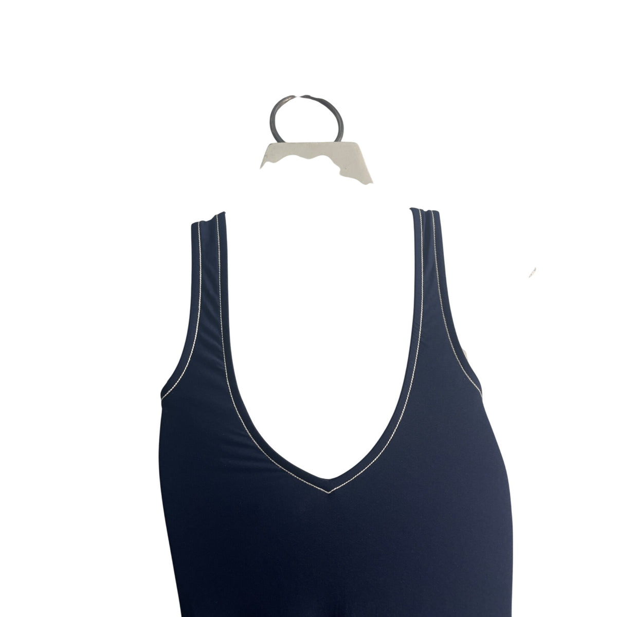 J. Crew Womens Navy One-Piece Swimsuit With Striped Tie Shoulders