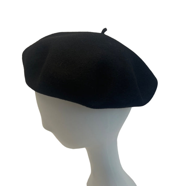 Vintage Unisex Super Basque Noir Made in France Beret One Size