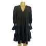 NWT Pomander Place BOHO Long Sleeve V-Neck Size Small Black Women's Dress