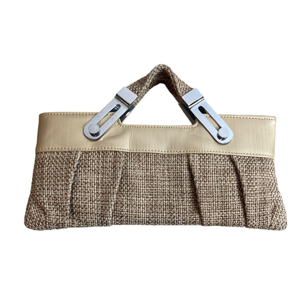 Women's Beige Woven Summertime Hand Clutch Sz M - NWT