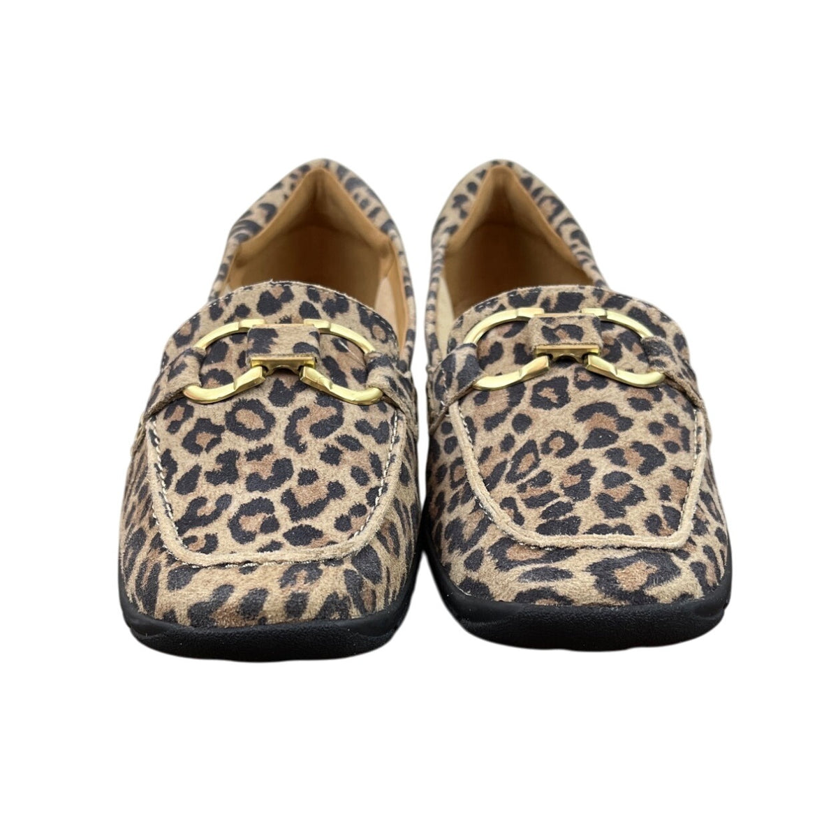 Easy Spirit Brown Leopard Print Avienta Cushioned Insole Womens Loafers Sz 8.5 M