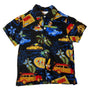 Vintage Disney Store Hawaiian Shirt Short Sleeve Black Multicolor Kids Size XS