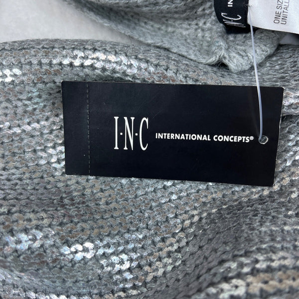 I.N.C  One Size Silver Sequin Metallic Scarf New