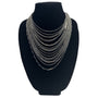 Women's Silver Tone Multi Layer Bib Chain Necklace - 17in