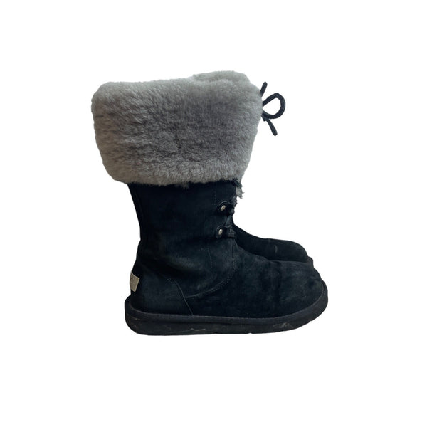 Ugg Women's Black Suede 1892 Montclair Snow Boots Sz 6