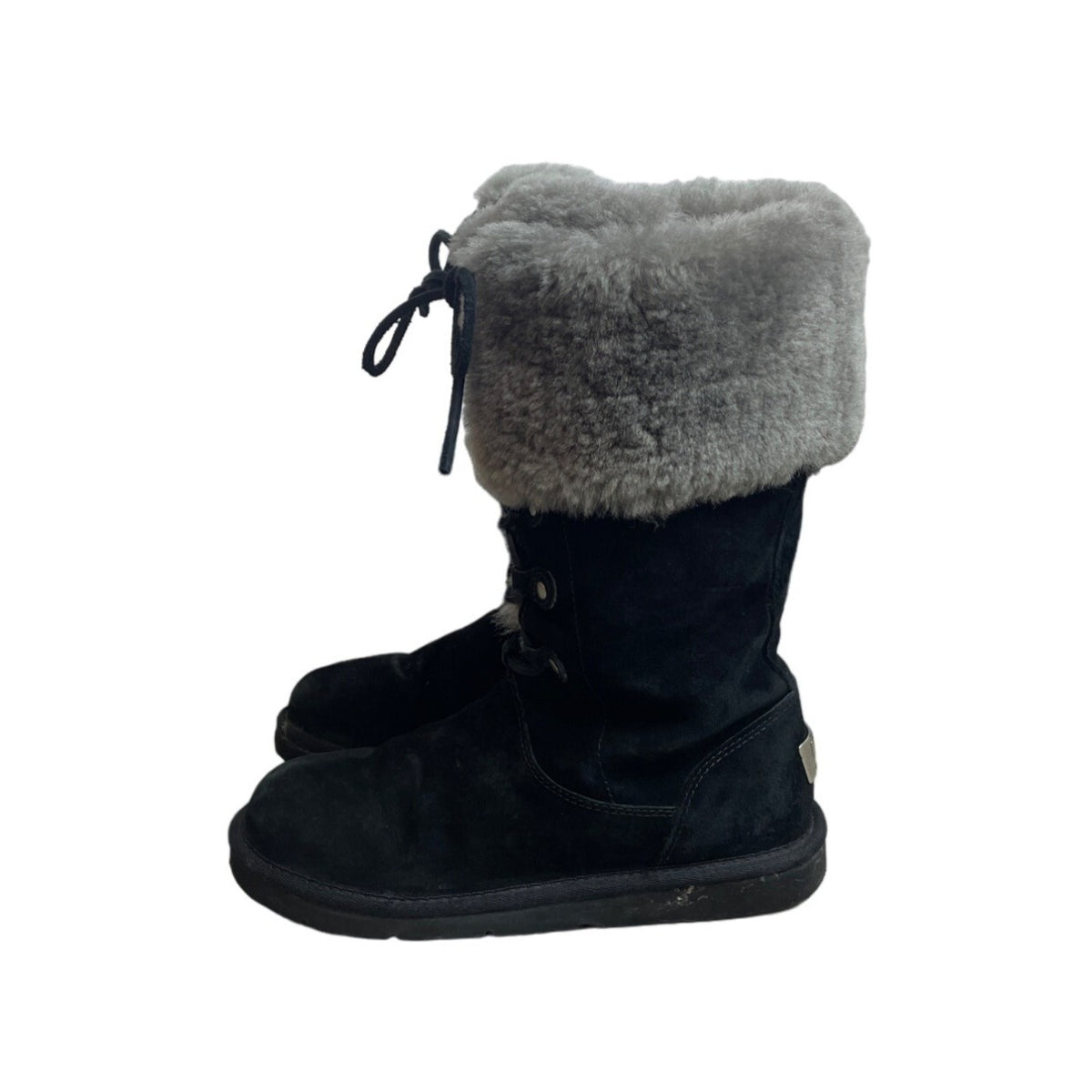 Ugg Women's Black Suede 1892 Montclair Snow Boots Sz 6